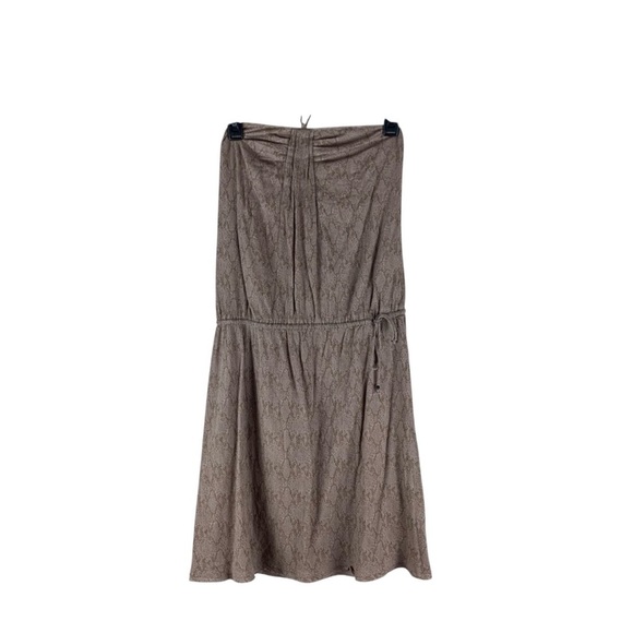 Zadig & Voltaire TU Strapless Mini Dress Boho Chic Taupe Beige Lace Print - Picture 2 of 8